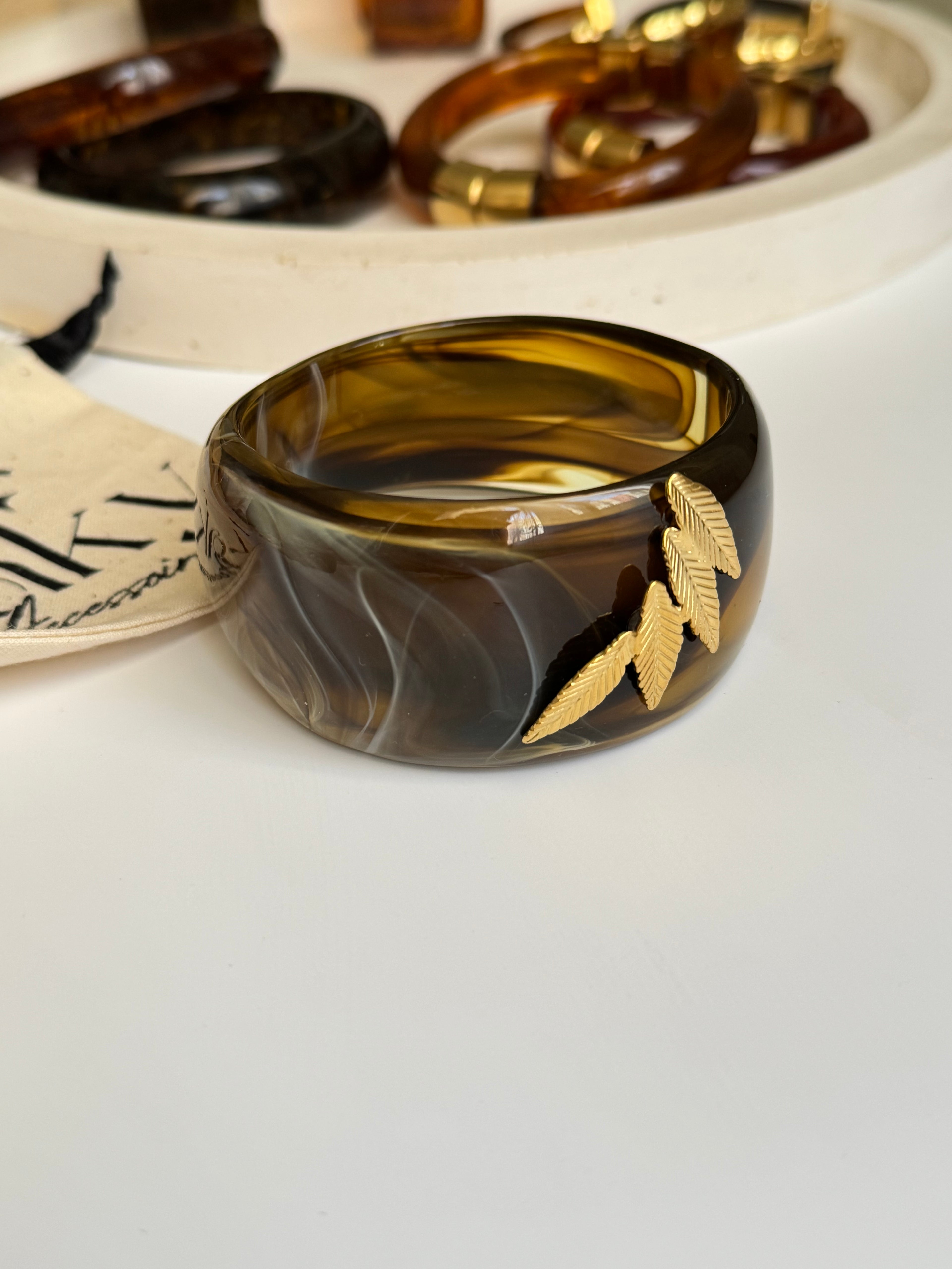 Bracelet jonc avec motif - Acier inoxydable -