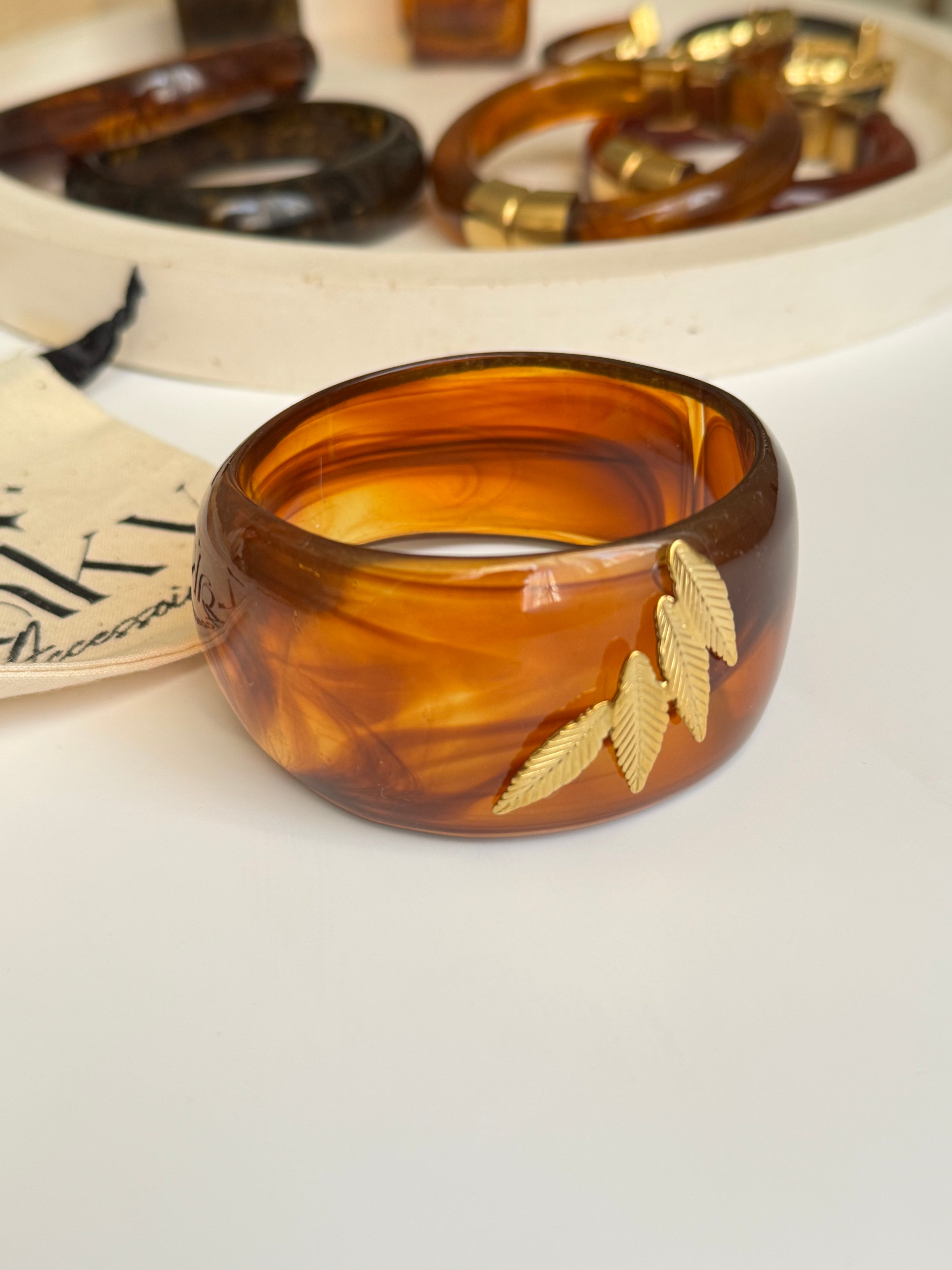 Bracelet jonc avec motif - Acier inoxydable -