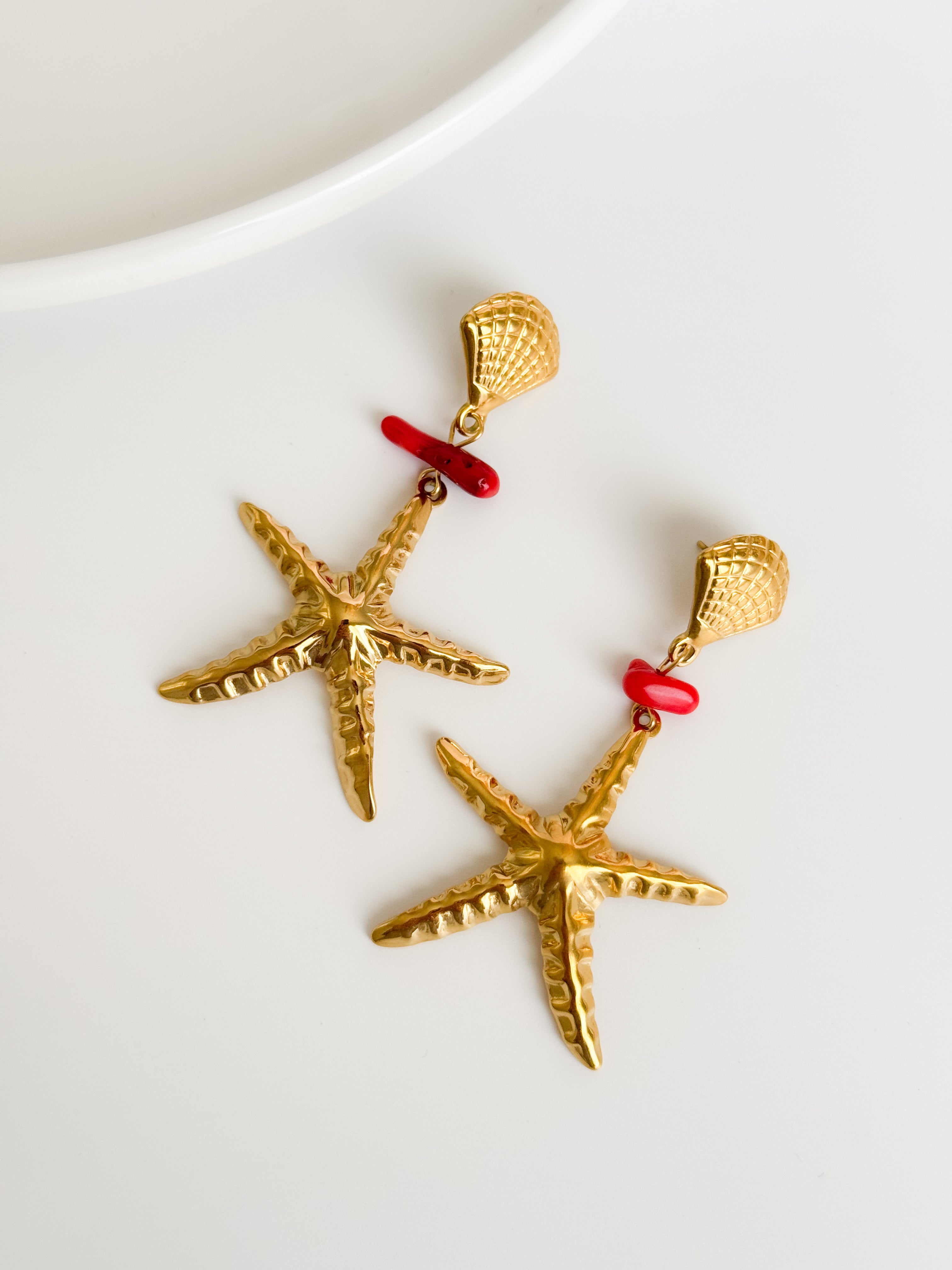 Boucle etoile de mer corail