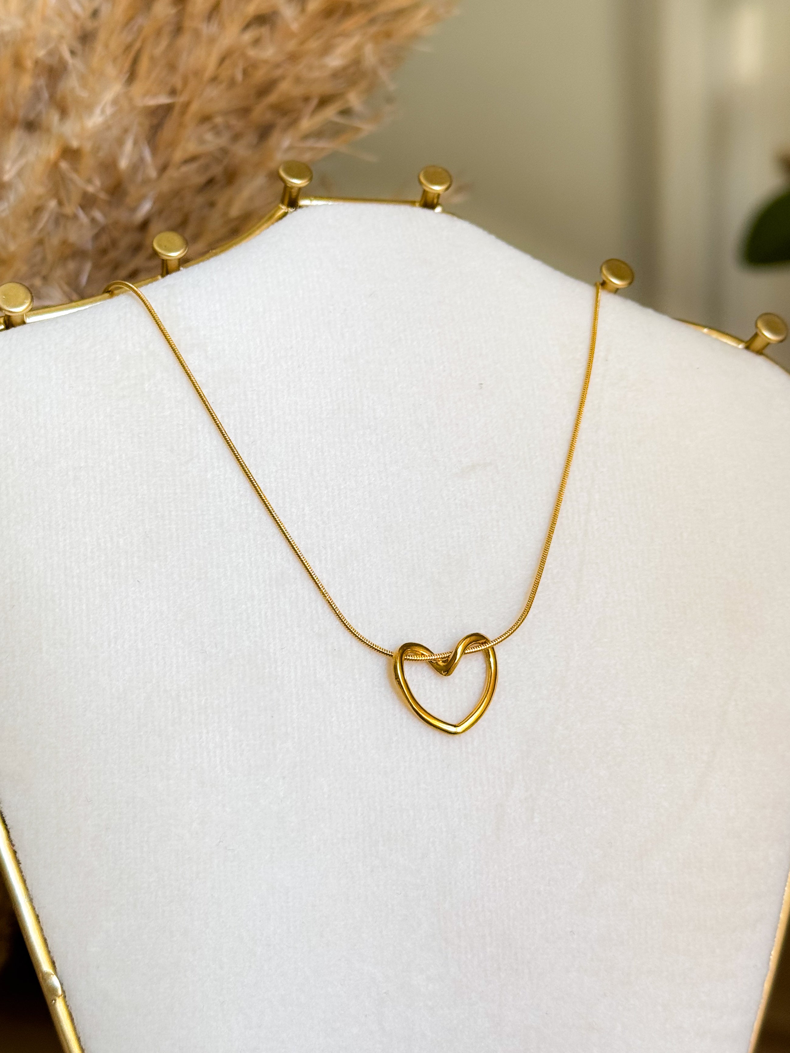 Collier à pendentif - COEUR - En acier inoxydable