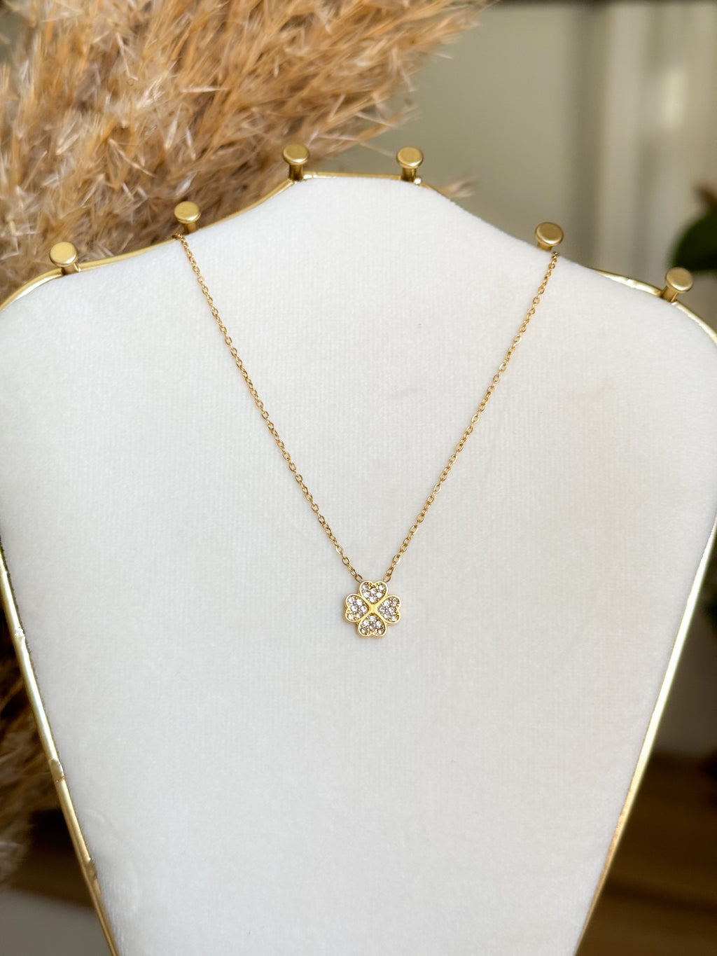 Collier à pendentif - TREFLE- En acier inoxydable